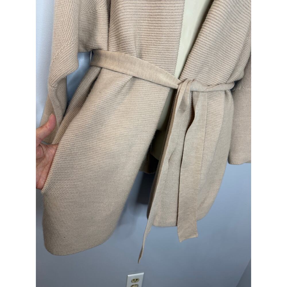 M.M.Lafleur The Morandi Sweater Merino Wool Cardigan Belted Almond M/L - Picture 4 of 13